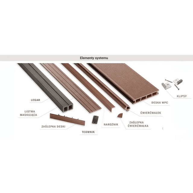 Deska tarasowa dwustronna BERGDECK B150 szczotkowana Antracyt 2,4m 25 mm, BD1001, Bergdeck