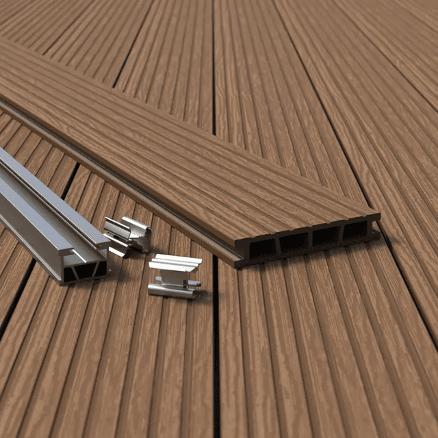 Deska tarasowa Wood szczotkowana Kasztan 2,4m 25 mm, BW0004, Bergdeck