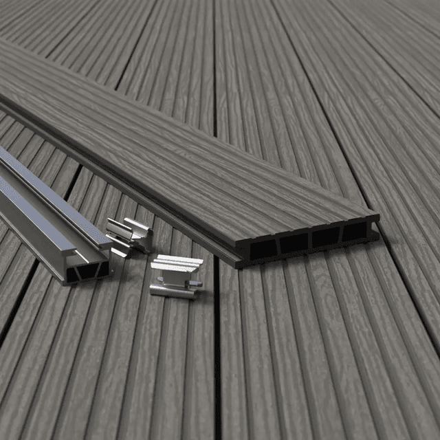 Deska tarasowa Wood szczotkowana Szara 2,4m 25 mm, BW0001, Bergdeck