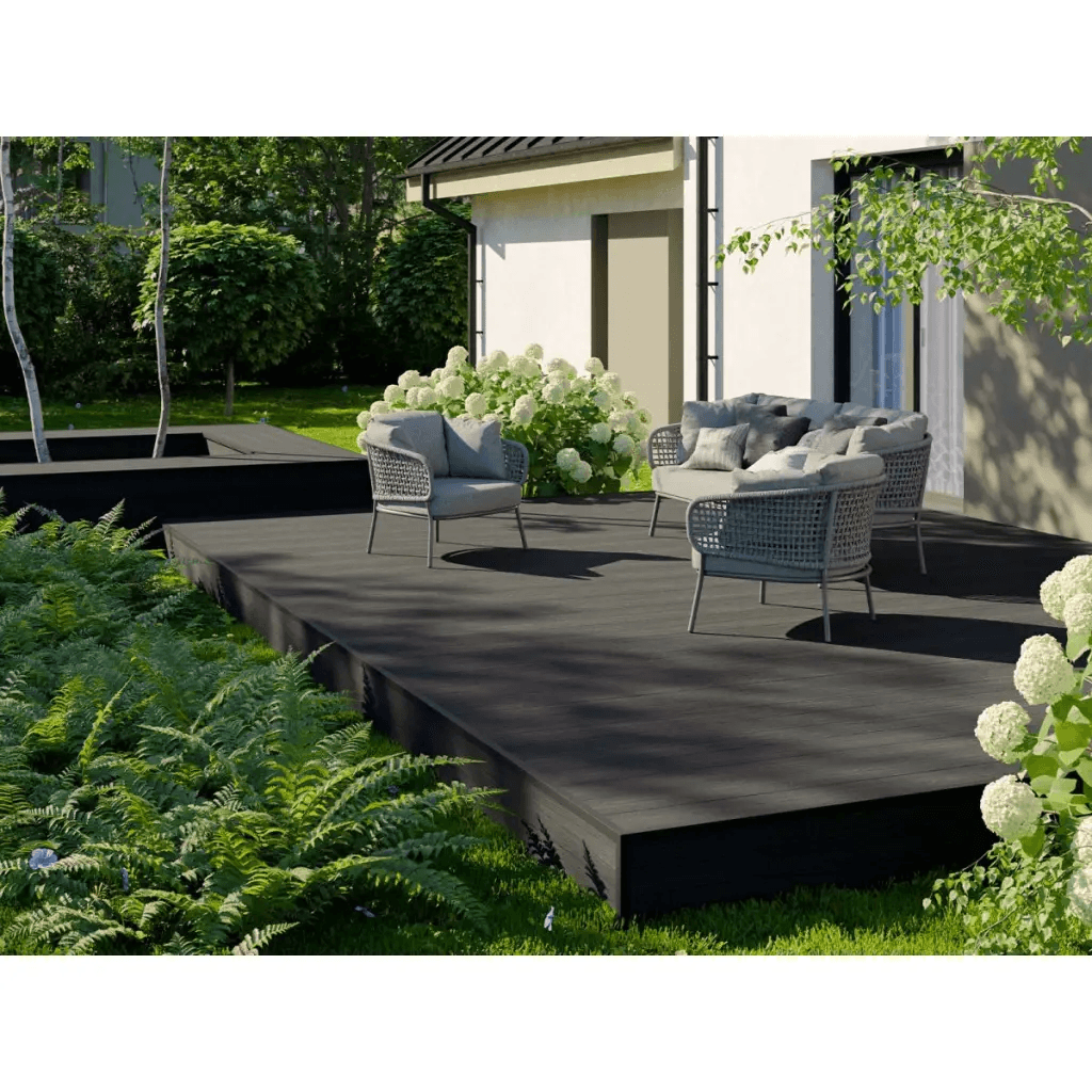 Deska tarasowa dwustronna BERGDECK W138 Szary/Czarny 2,9m 23 mm, BB0022, Bergdeck