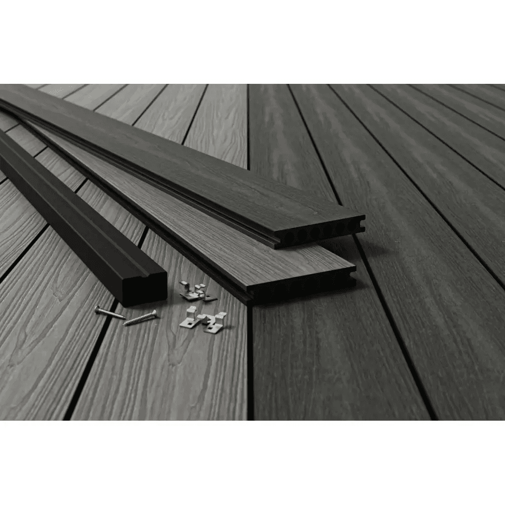 Deska tarasowa dwustronna BERGDECK W138 Szary/Czarny 2,9m 23 mm, BB0022, Bergdeck