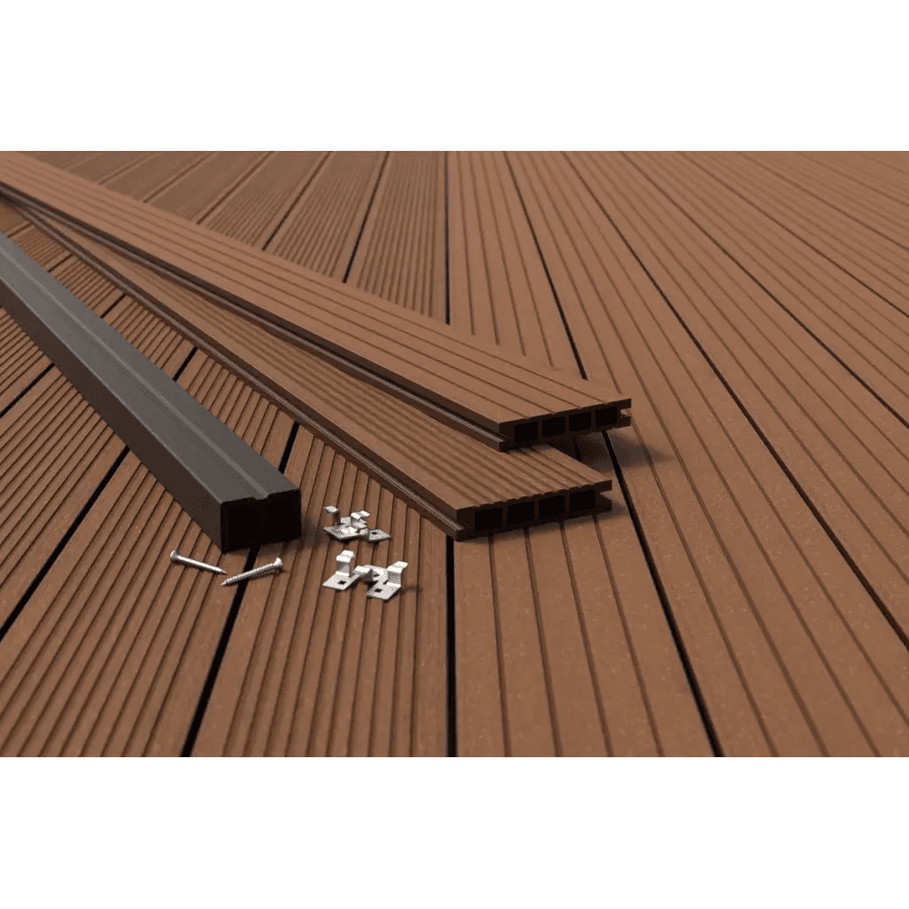 Deska balkonowa tarasowa dwustronna Eco Mini B110 szczotkowana Kasztan 2m 20 mm, NT1092, Salag