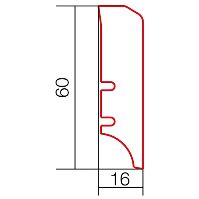 Listwa przypodłogowa drewniana Biała P50, 1081NN-1F, Barlinek