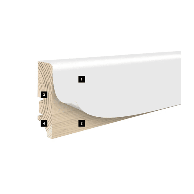 Listwa przypodłogowa drewniana Biała P50, 1081NN-1F, Barlinek