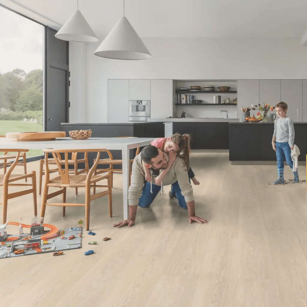 Panele Podłogowe Dąb Nizninny Beżowy Jasny MJ3554 AC4 9.5 mm, Quick-Step Unilin
