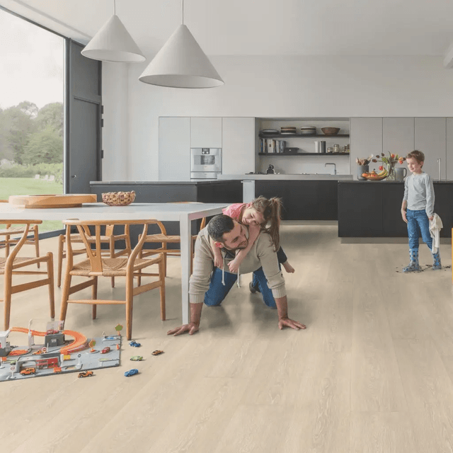 Panele Podłogowe Dąb Nizninny Beżowy Jasny MJ3554 AC4 9.5 mm, Quick-Step Unilin