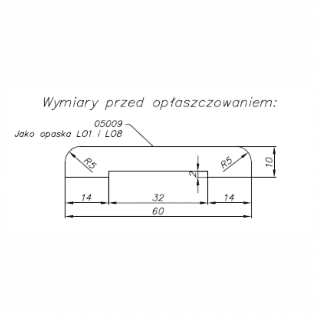 Opaska maskująca ościeżnica stała 60mm, 100006500, Invado