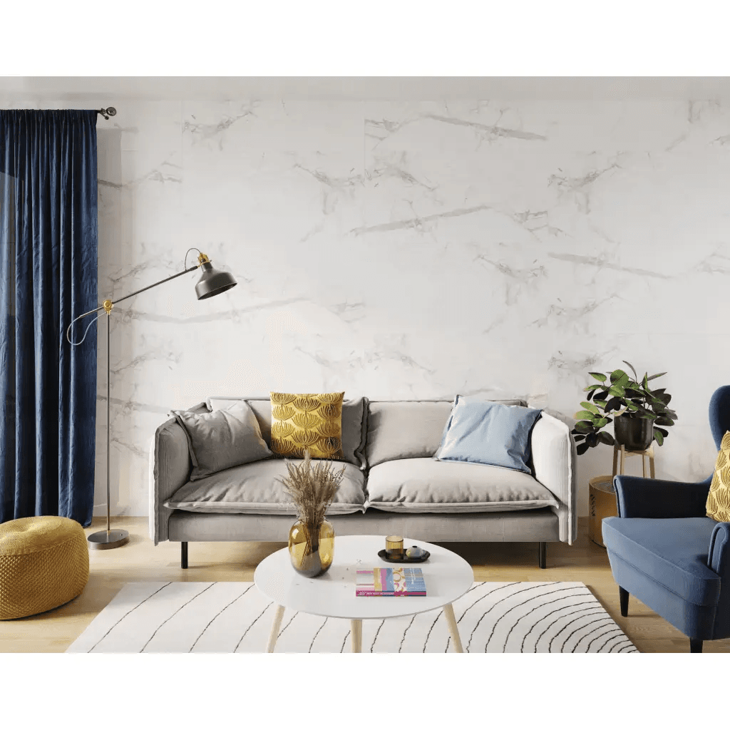 Panele ścienne Calacatta Snow 30x60 Marmur Biały Kamień Matowy 6055824, Vilo