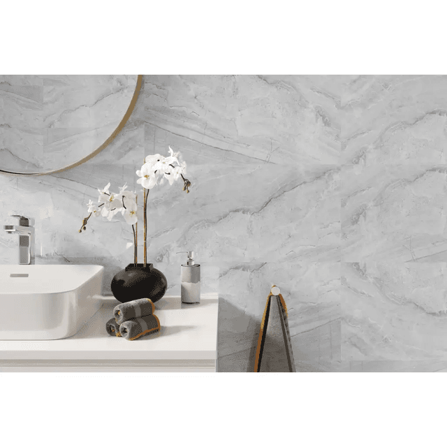 Panele ścienne Ash Grey 30x60 Marmur Kamień Szary Jasny Połysk 6053393, Vilo