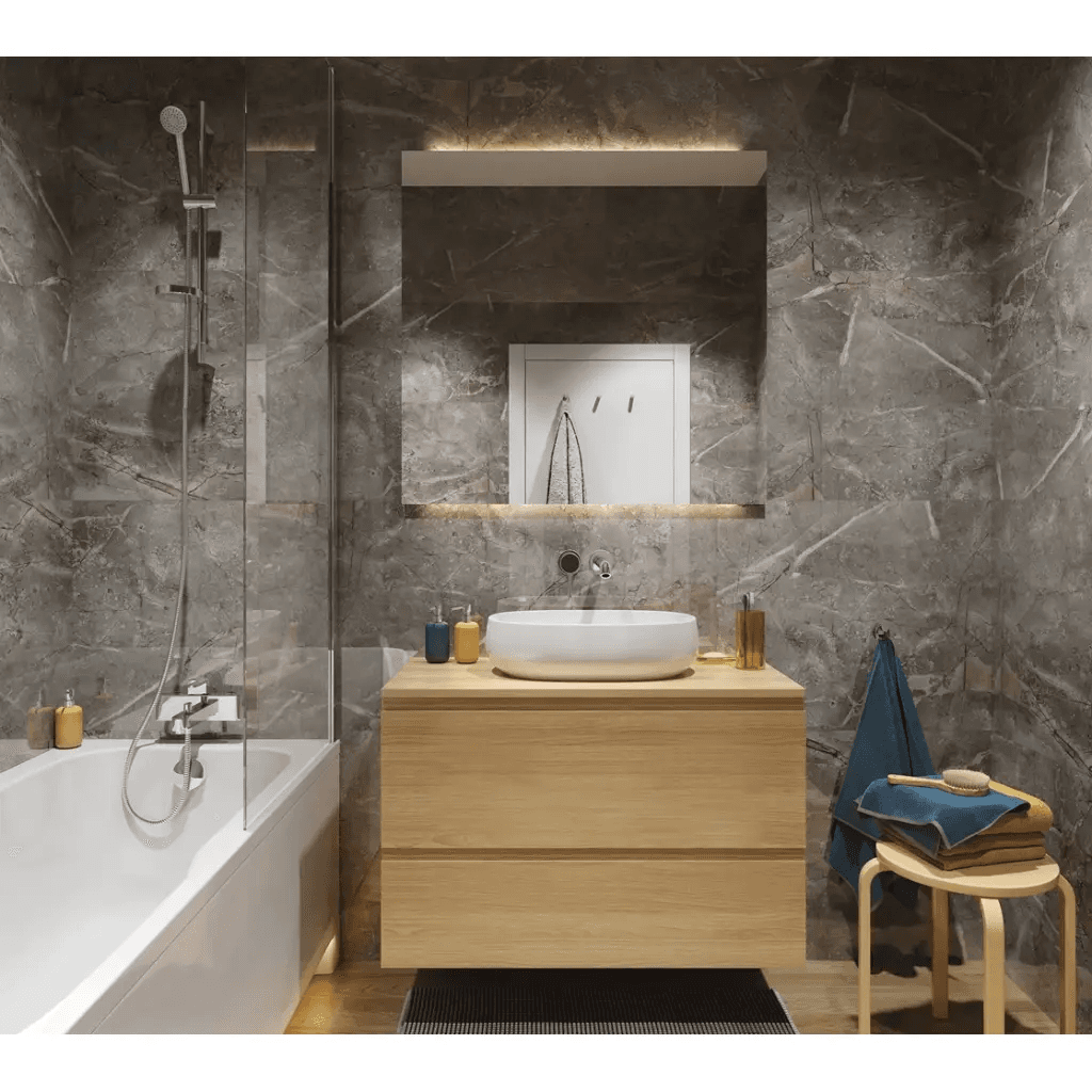 Panele ścienne Marble Skin Marmur Beżowy Kamień Połysk 120x60 6055830, Vilo