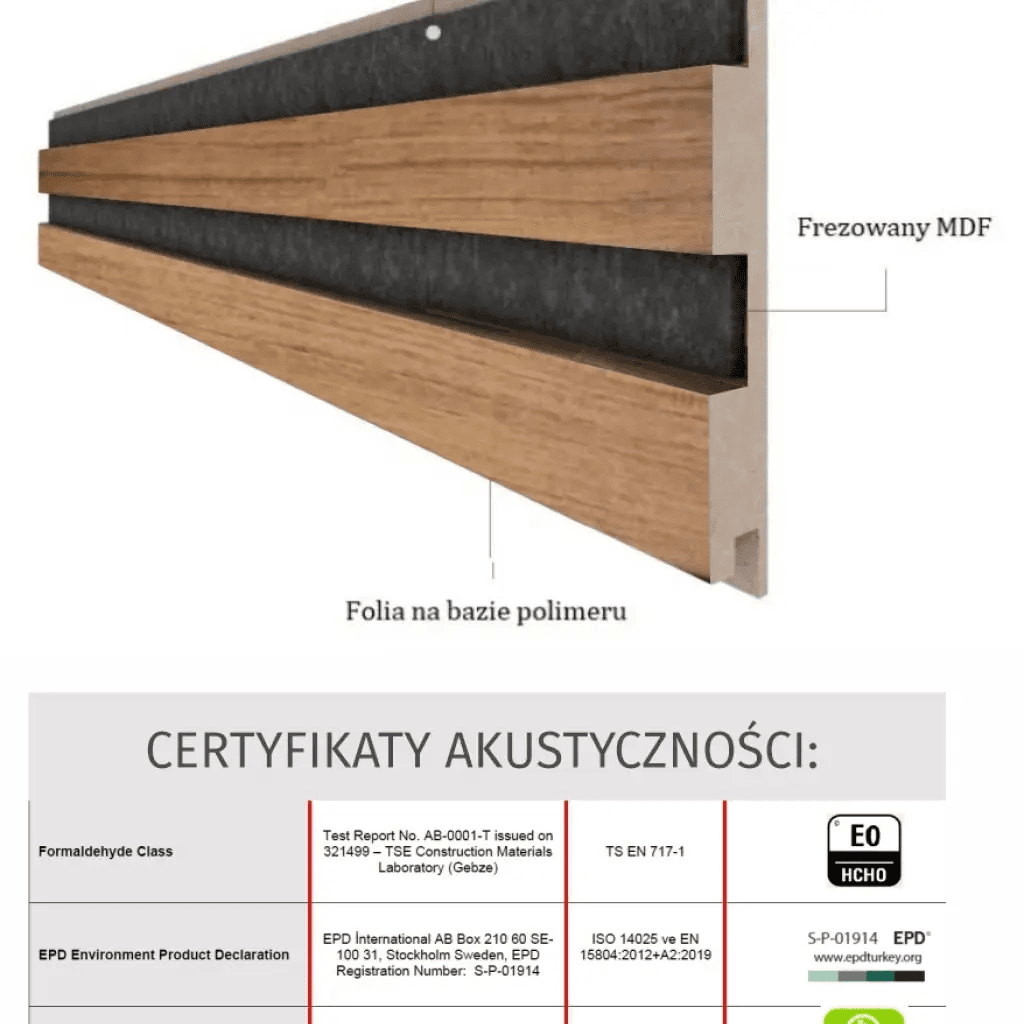 Lamele Akustyczne Dąb Naturalny Teak na Filcu L 248, 120043514, AGT