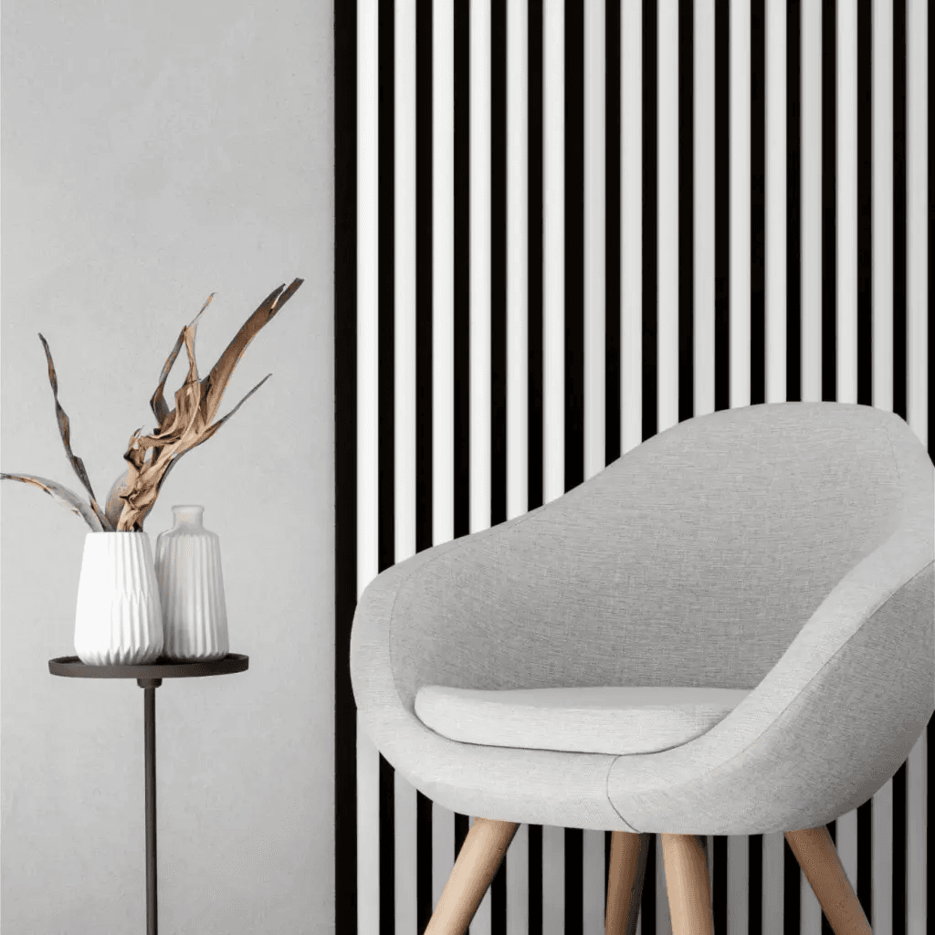 Lamele Panel lamelowy na filcu biały 2700 x 308 mm, 53615641105, Marbet Design