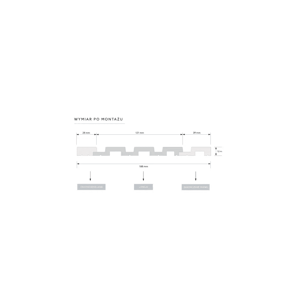 Zakończenie lameli Lamele M Medio Listwa Prawa Dąb Jasny L0202R, Mardom Decor