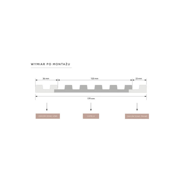 Zakończenie lameli Lamele S Stretto Listwa Prawa Dąb Klasyczny L0106R, Mardom Decor