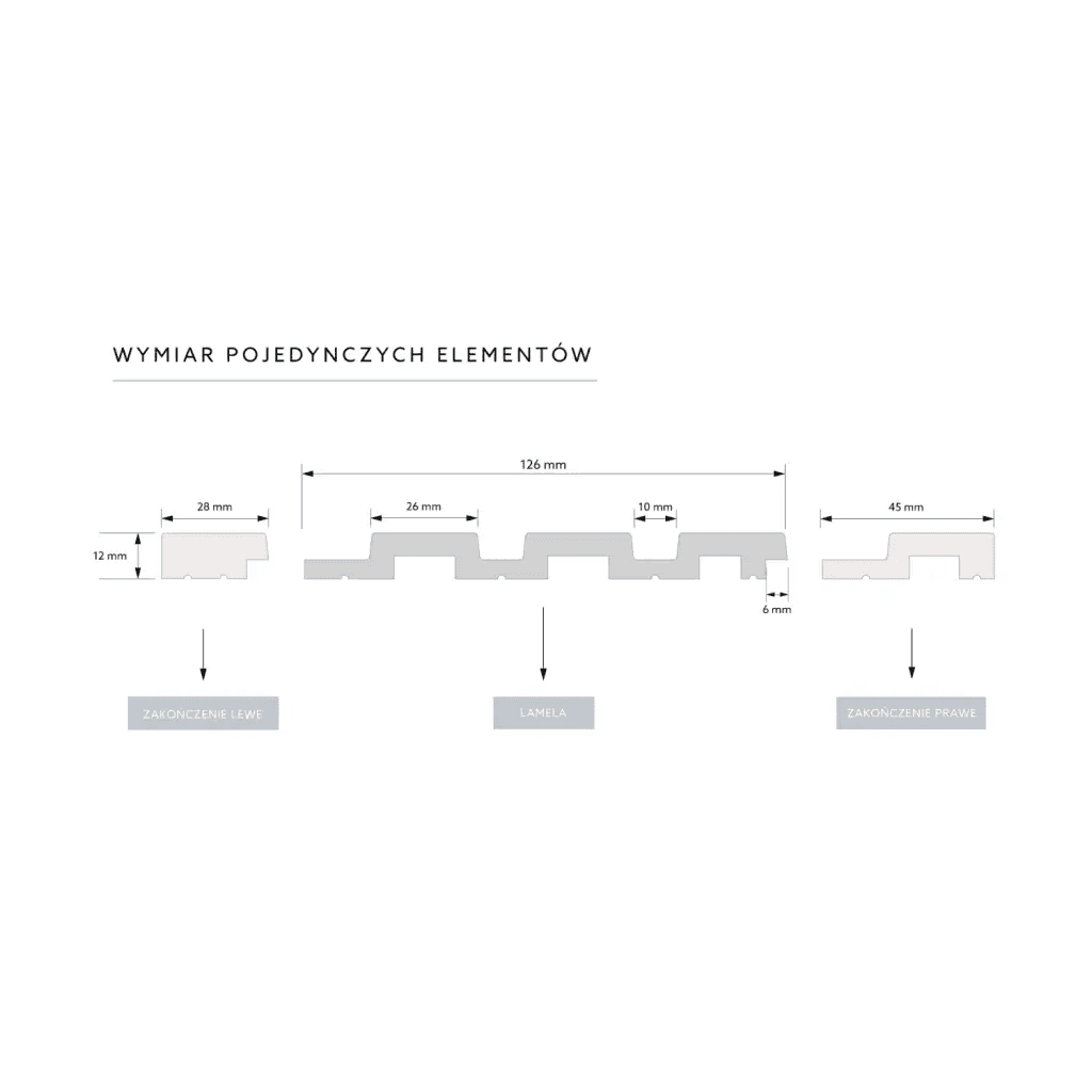 Zakończenie lameli Lamele M Medio Listwa Lewa Dąb Jasny L0202L, Mardom Decor