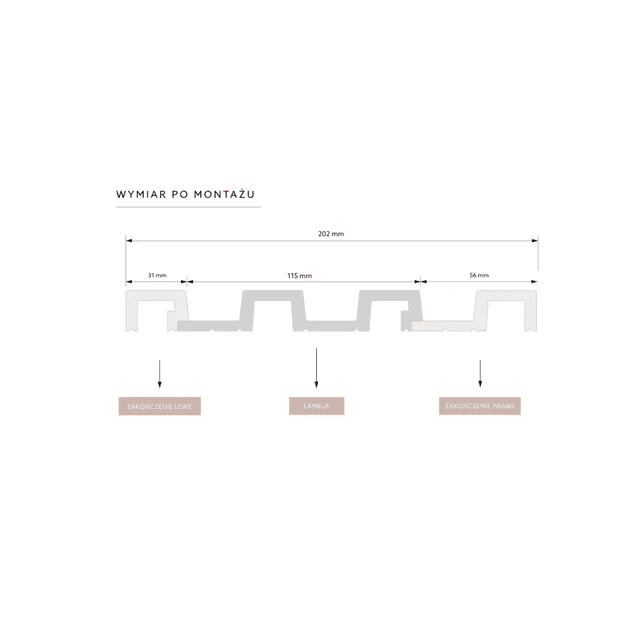 Zakończenie lameli Lamele L Largo Listwa Lewa Dąb Ciemny L0304L, Mardom Decor