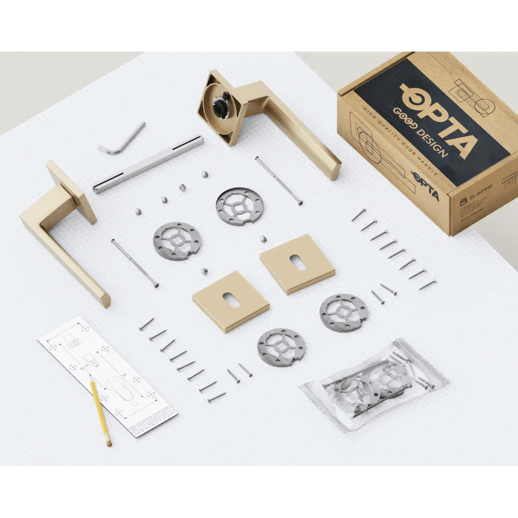 Rozety kwadratowe pod klucz pokojowy QR59 Złota anoda, 5907609716132, Si Apre