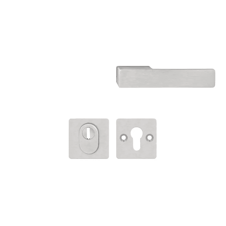 Klamka Solo Libera Flex Premium klamka Inox + rozeta WB z zabezpieczeniem, 5907505416907, Axa