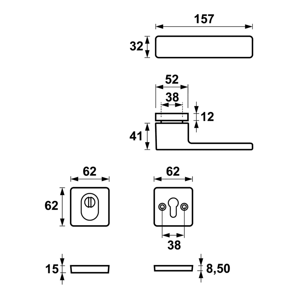 Klamka Solo Libera Flex Premium klamka Inox + rozeta WB z zabezpieczeniem, 5907505416907, Axa