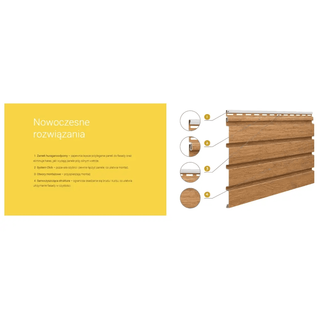 Panele zewnętrzne Fronto V-Black lamele Dąb Jasny 3030234, Vilo