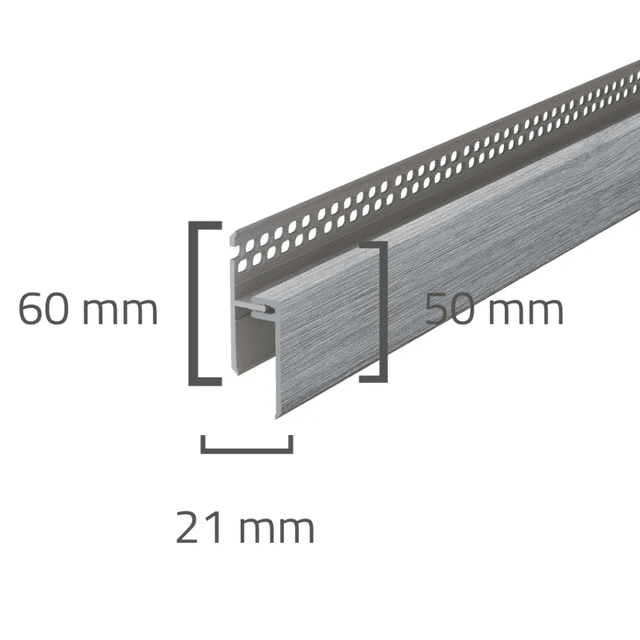 Panele elewacyjne fasadowe Solvo Listwa wentylacyjna górna Dąb Szary 2-cz FS-262, 3030904, VOX