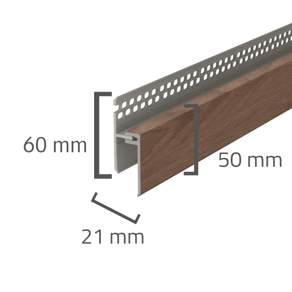 Panele elewacyjne fasadowe Solvo Listwa wentylacyjna górna Dąb Czekoladowy 2-cz FS-262, 3030903, VOX