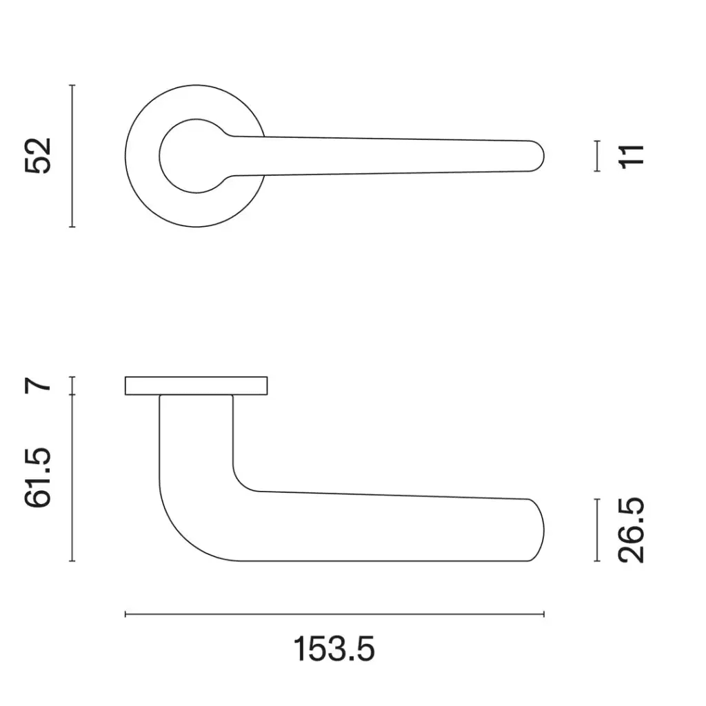 Klamka Aprile Azalia R Slim 7mm Czarna, MH0EAZALIACZ0000000000, Aprile