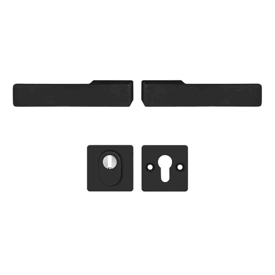 Klamka Libera Czarna klamko + klamka + rozeta WB z zabezpieczeniem, 5907505414804, Axa