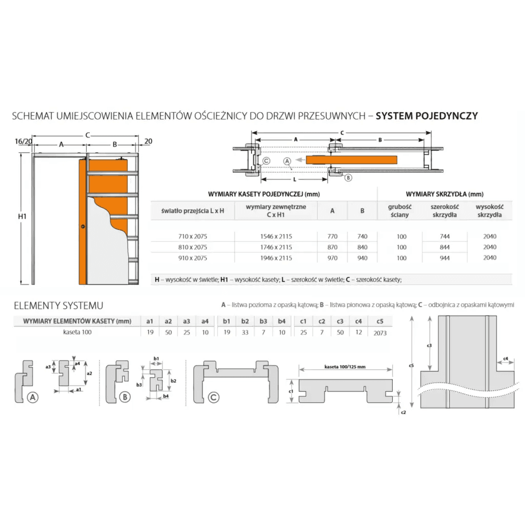 Drzwi przesuwne chowane w ścianę Norma Decor 1 80 cm Komplet: drzwi + kaseta + ościeżnica (obudowa), 100033471, Invado