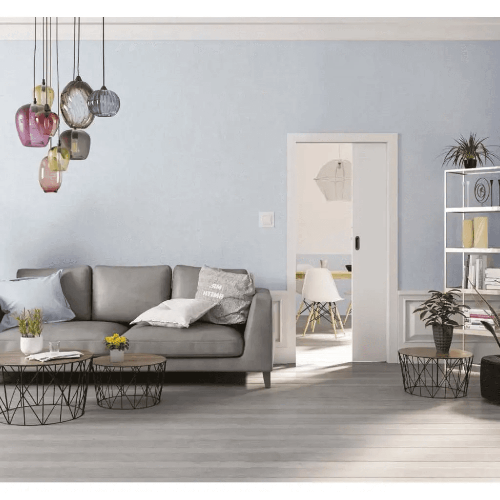 Drzwi przesuwne chowane w ścianę Norma Decor 1 80 cm WC Komplet: drzwi + kaseta + ościeżnica (obudowa), 100076873, Invado