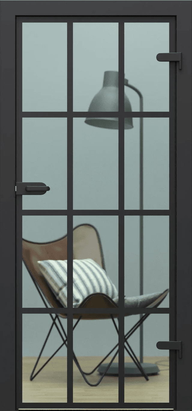 Drzwi Porta GLASS szyba przezroczysta z malowanymi szprosami, PORTA