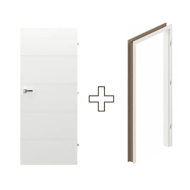 Komplet Drzwi + Ościeżnica Regulowana Porta Trim T prawe 80 przylgowe, TRIM SPXLT10P08LBI0SC30H000, PORTA