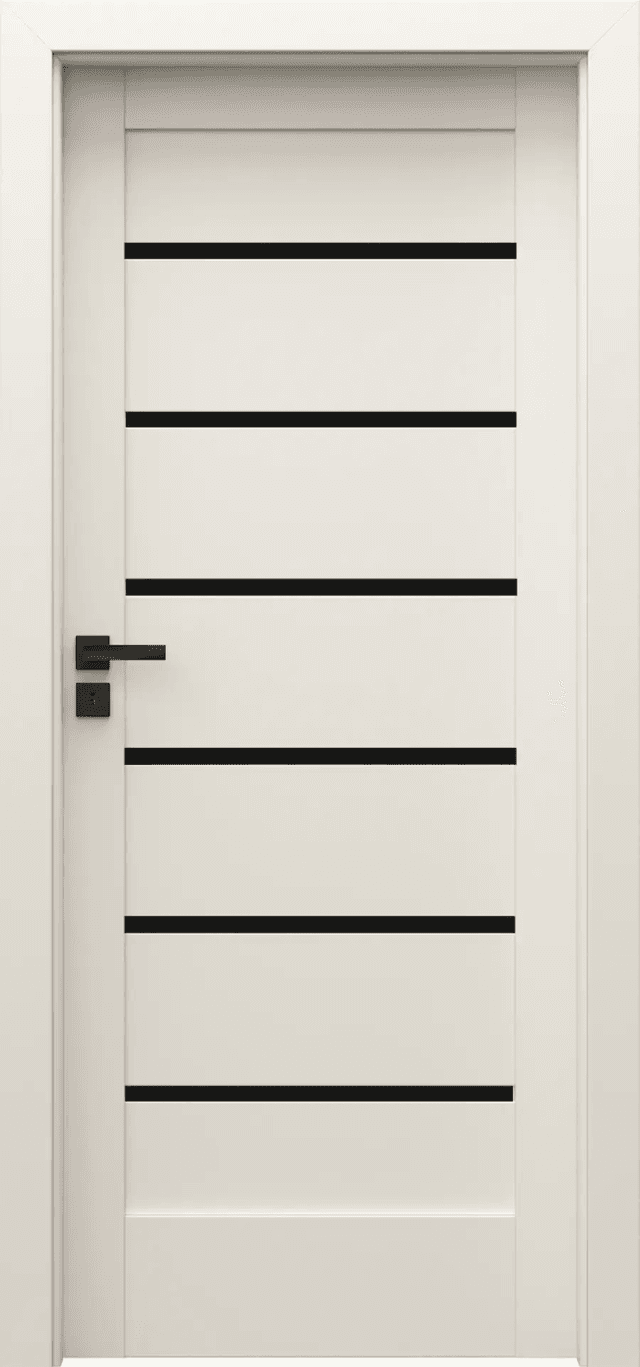 Drzwi Porta VERTE HOME model J.6 z czarnymi szybami, PORTA