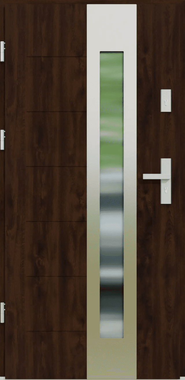 Drzwi zewnętrzne z ościeżnicą Nicolo 05B Orzech Lewe 90cm CZYSTE POWIETRZE, 5903324177906, KR CENTER