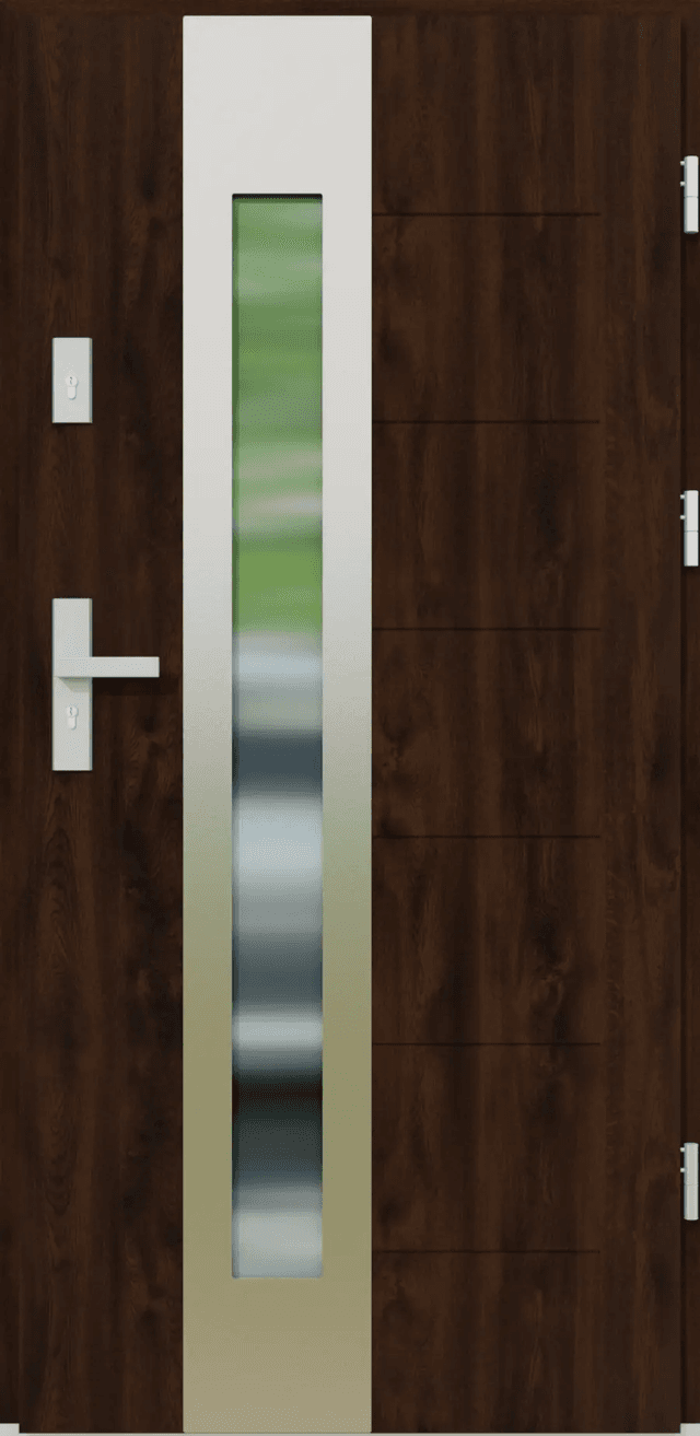 Drzwi zewnętrzne z ościeżnicą Nicolo 05B Orzech Prawe 90cm CZYSTE POWIETRZE, 5903324177913, KR CENTER