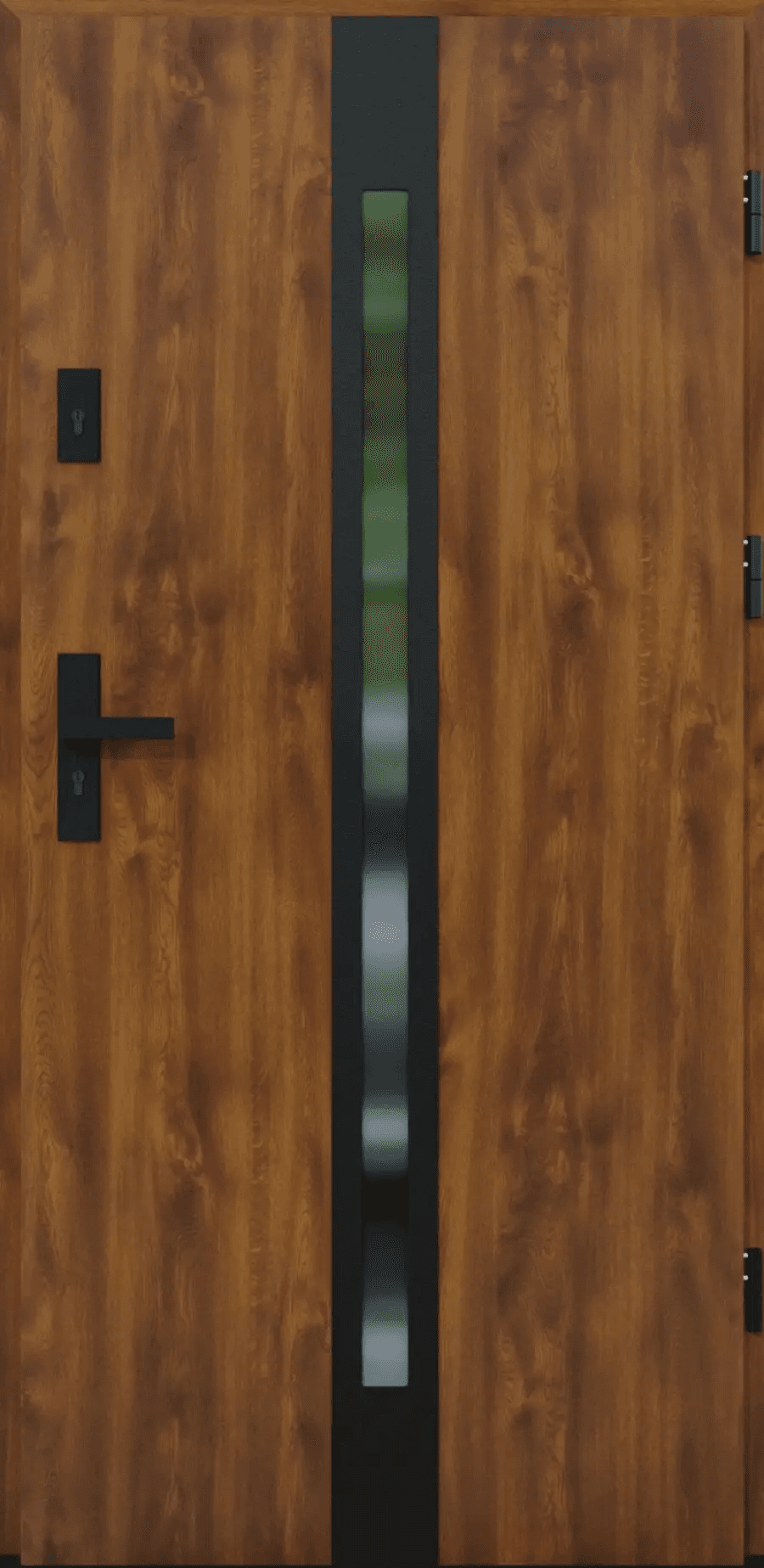 Drzwi zewnętrzne z ościeżnicą Torino 12 Dąb złoty Prawe 90cm CZYSTE POWIETRZE, 5903325286843, KR CENTER