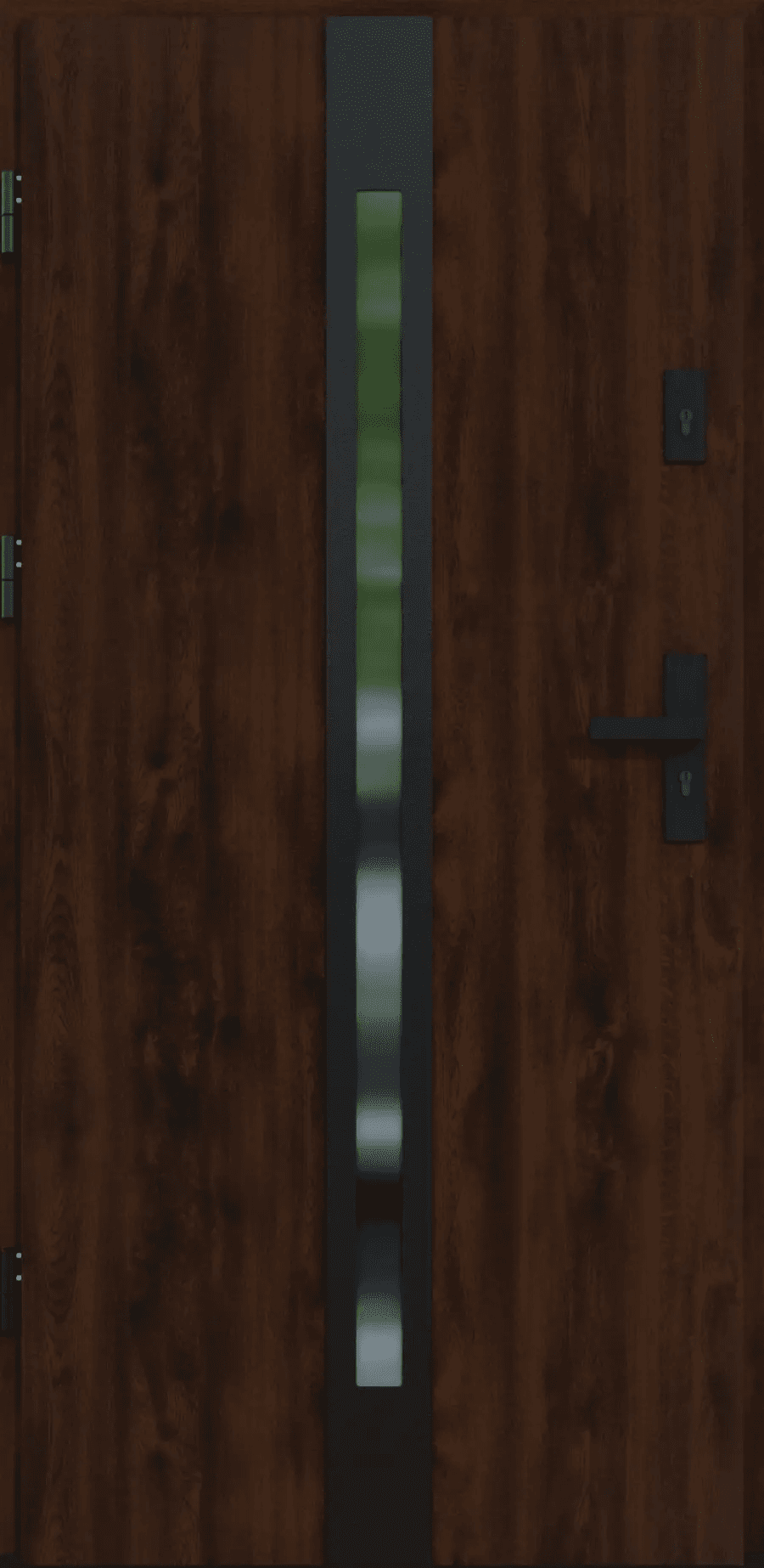 Drzwi zewnętrzne z ościeżnicą Torino 12 Orzech Lewe 90cm CZYSTE POWIETRZE, 5903325286898, KR CENTER