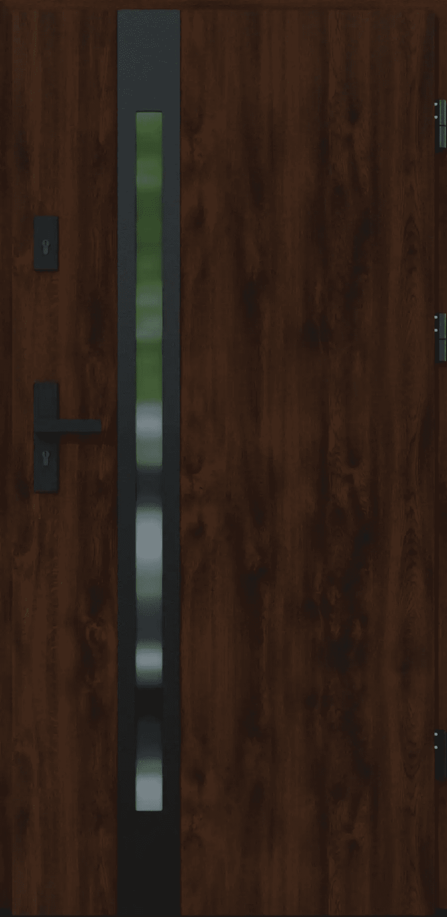 Drzwi zewnętrzne z ościeżnicą Torino 12B Orzech Prawe 90cm CZYSTE POWIETRZE, 5903325287161, KR CENTER