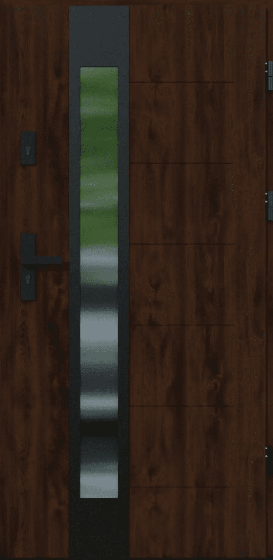 Drzwi zewnętrzne z ościeżnicą Vento 13B Orzech Lewe 90cm CZYSTE POWIETRZE, 5903325284719, KR CENTER