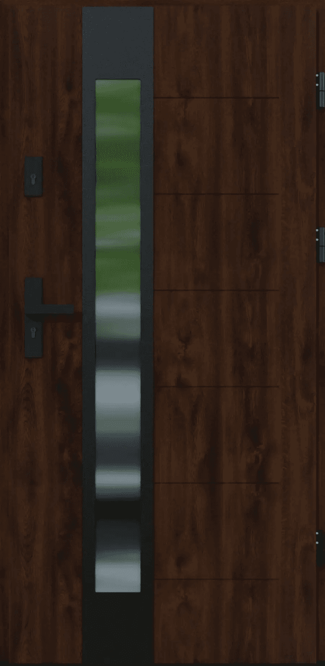 Drzwi zewnętrzne z ościeżnicą Vento 13B Orzech Lewe 90cm CZYSTE POWIETRZE, 5903325284719, KR CENTER