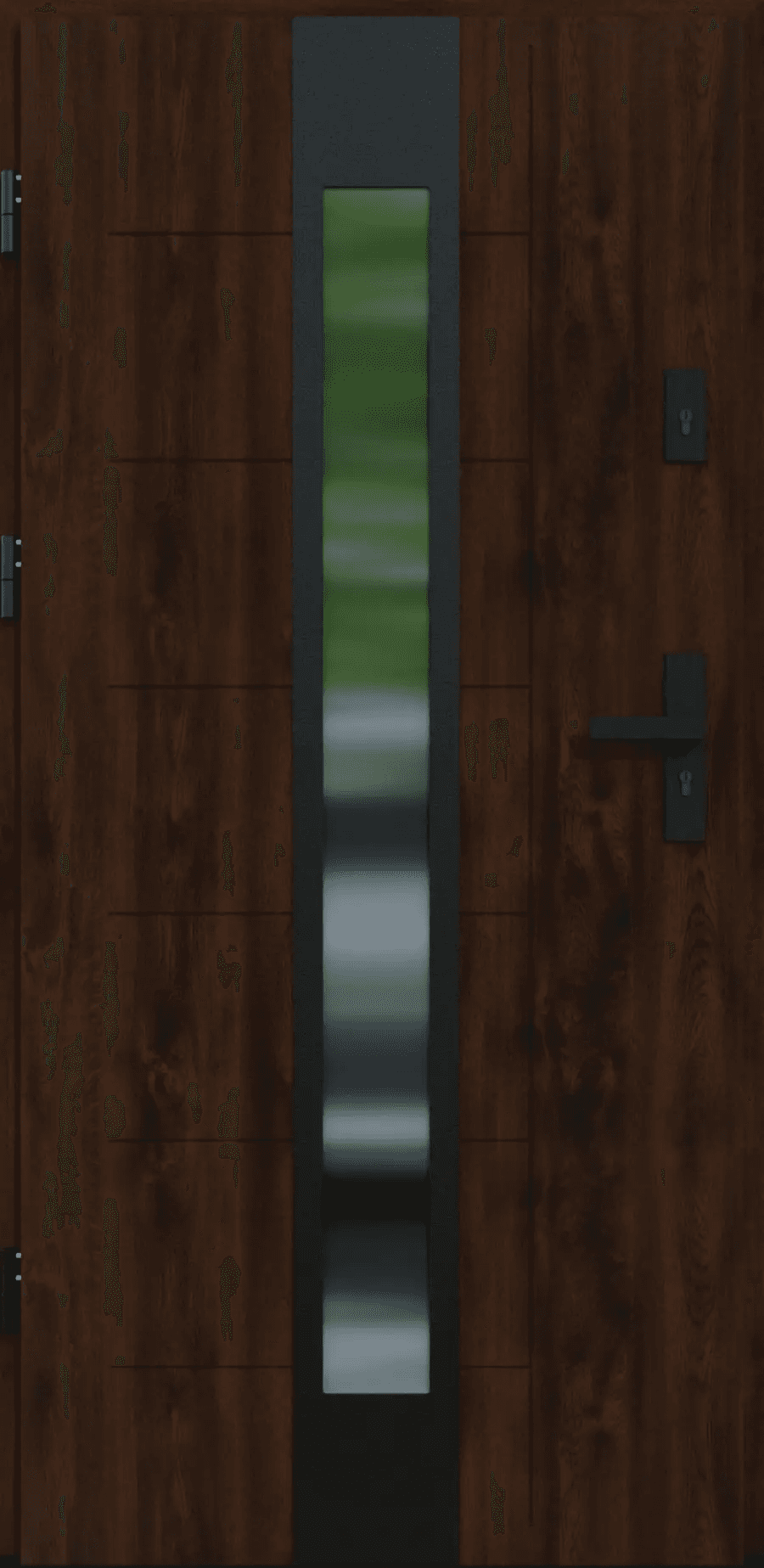 Drzwi zewnętrzne z ościeżnicą Vento 13 Orzech Lewe 90cm CZYSTE POWIETRZE, 5903325284559, KR CENTER