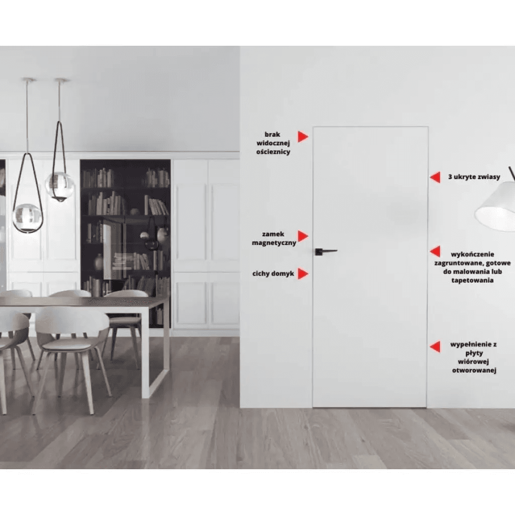 Drzwi Sara Eco 2 bezprzylgowe ukryte lewe 60 cm, 5901316084614, DRE