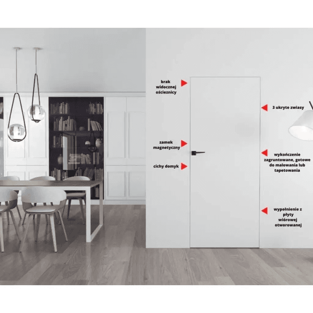 Drzwi Sara Eco 2 bezprzylgowe ukryte lewe 60 cm, 5901316084614, DRE