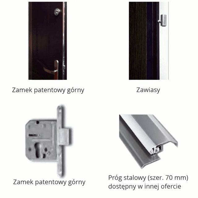 Drzwi Wejściowe Enter Lewe 80 cm Dąb Polski, 5902285886452, DRE