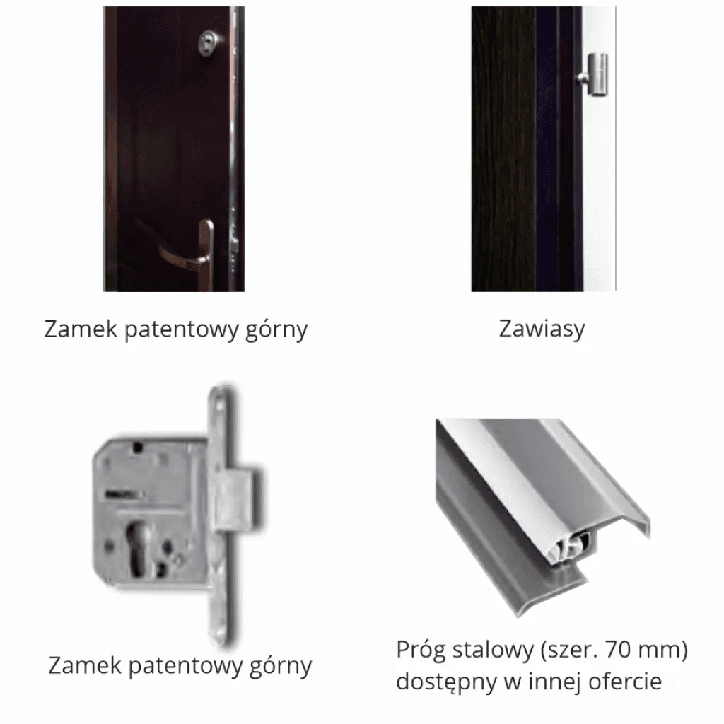 Drzwi Wejściowe Enter Lewe 80 cm Szary Ciemny, 5903004559640, DRE