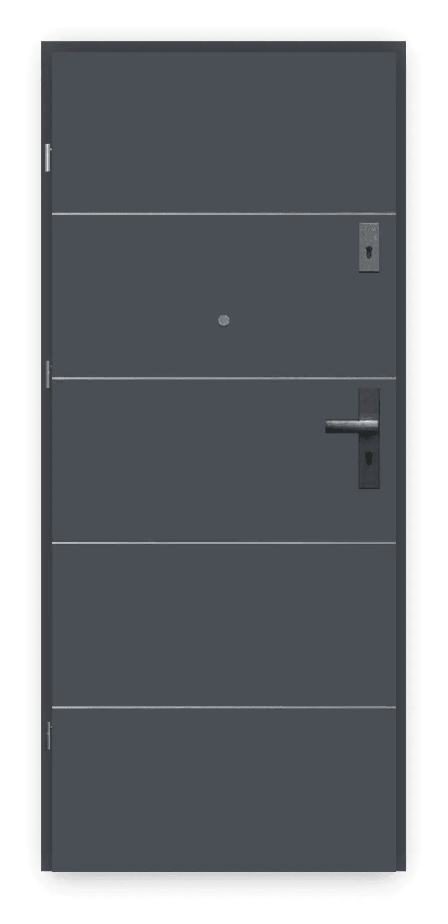 Drzwi Wejściowe Agat Lewe 80 Antracyt Intarsje srebrne, SPEAJ60L082NCJSD30ON00, PORTA