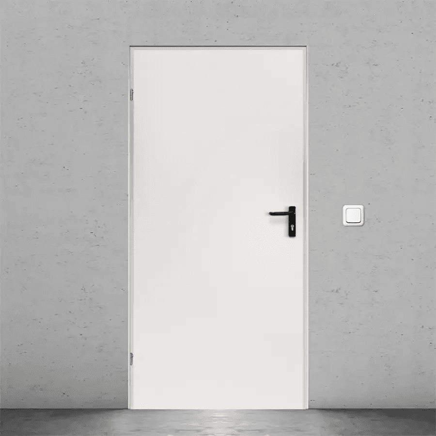 Drzwi techniczne stalowe 80 cm lewe Ecouni, T40 URAN 2 BIAŁY/80 LEWE, Domoferm