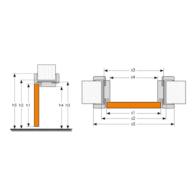 Ościeżnica regulowana z kątownikiem ORS10 Invado 140-159 Lewa 80 cm Bezprzylgowa, 100042714, Invado