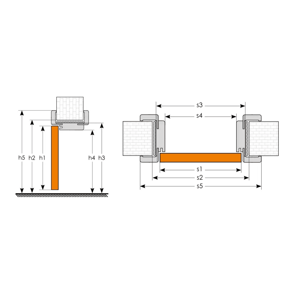 Ościeżnica regulowana z kątownikiem ORS10 Invado 140-159 Prawa 80 cm Bezprzylgowa, 100017061, Invado