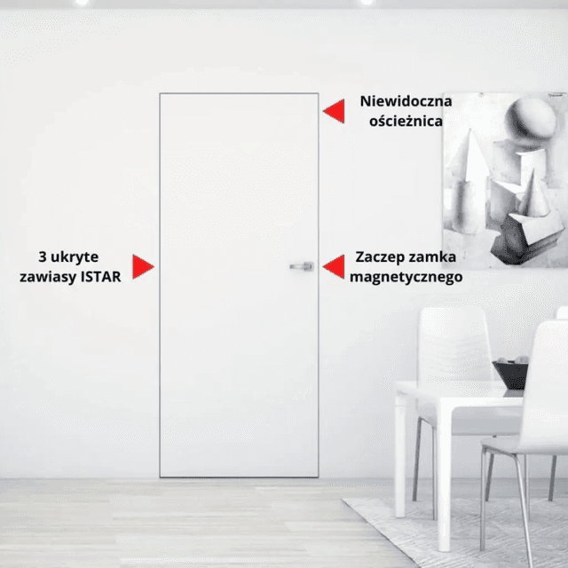 Ościeżnica aluminiowa Biała Sara Eco 2 bezprzylgowa Prawa 80 3z, 5901316110689, DRE